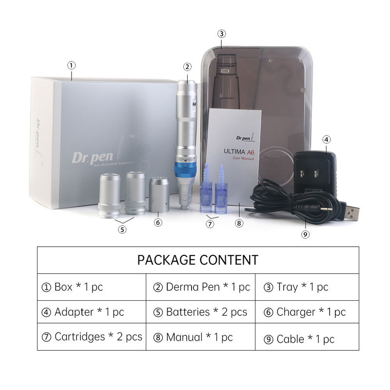 Dr Pen Powerful Ultima A6 Mikroneedle Dermapen Meso Wiederaufladbar mit drahtloser und verdrahteter Stromversorgung