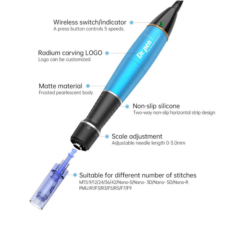 Einstellbare Nadellänge 1,0 mm Dr. Pen A1c A1w Elektrischer Dermapen zur Bleichtherapie