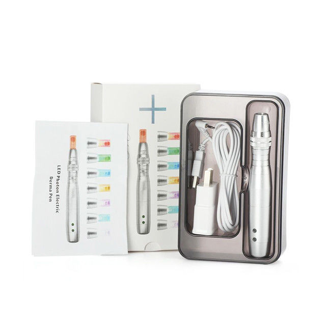 Silberne Körperfarbe 7 Farben LED Photon Electric Derma Pen für Hautverjüngungsfunktion