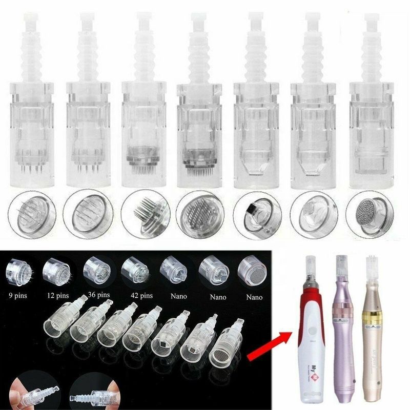 Derma Rolling System mit 1 3 5 7 9 12 24 36 42 Pins Nano Nadelkartusche Hautpflege